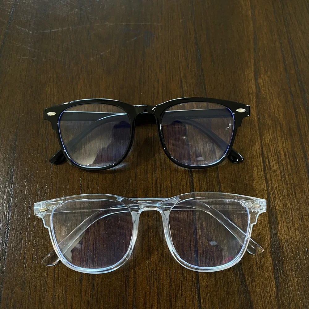 Black and Clear Blue Light Glasses Set